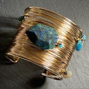 Boho Handmade Gemstone & Bead Bangle Cuff Bracelet